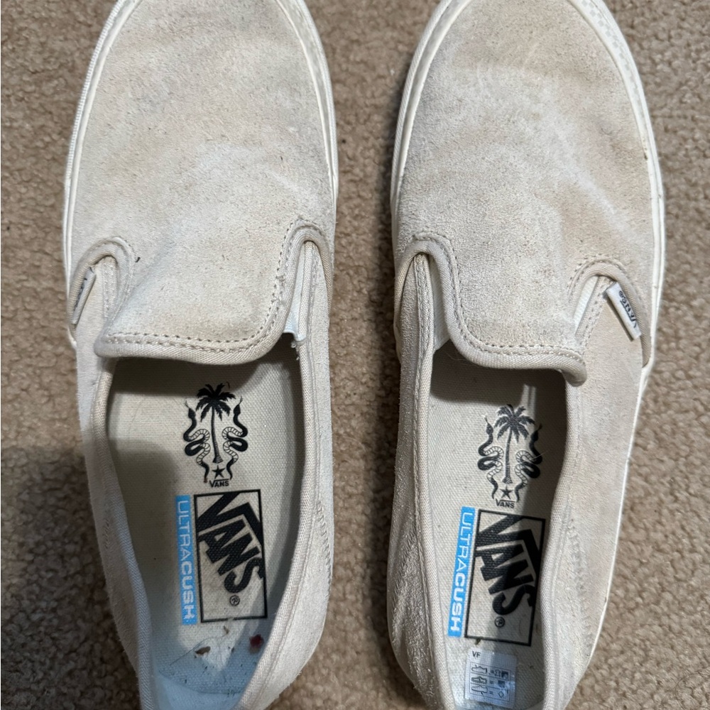 Vans Men's Beige Slip-On Loafers